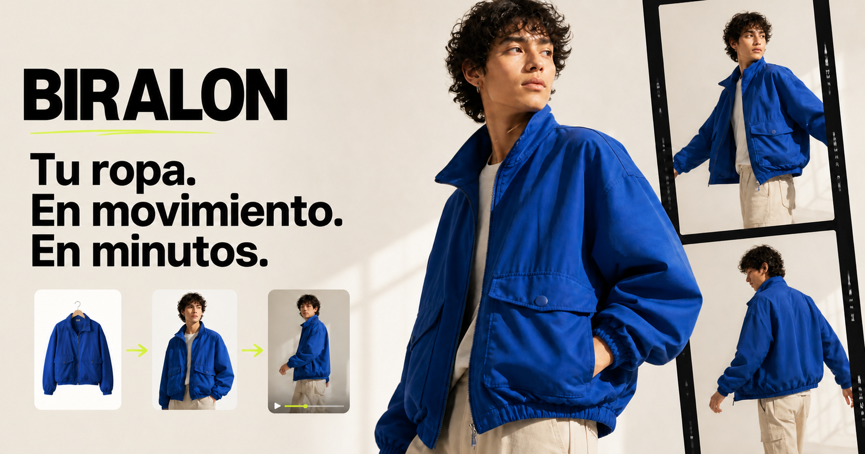 Avatar de moda creado con Biralon usando una chaqueta azul